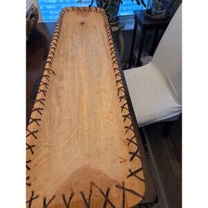 Dough Bowl Wood with Raw Hide Very Large 40.5" x 10"